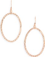 Karine Sultan Hammered Open Oval Drop Earrings