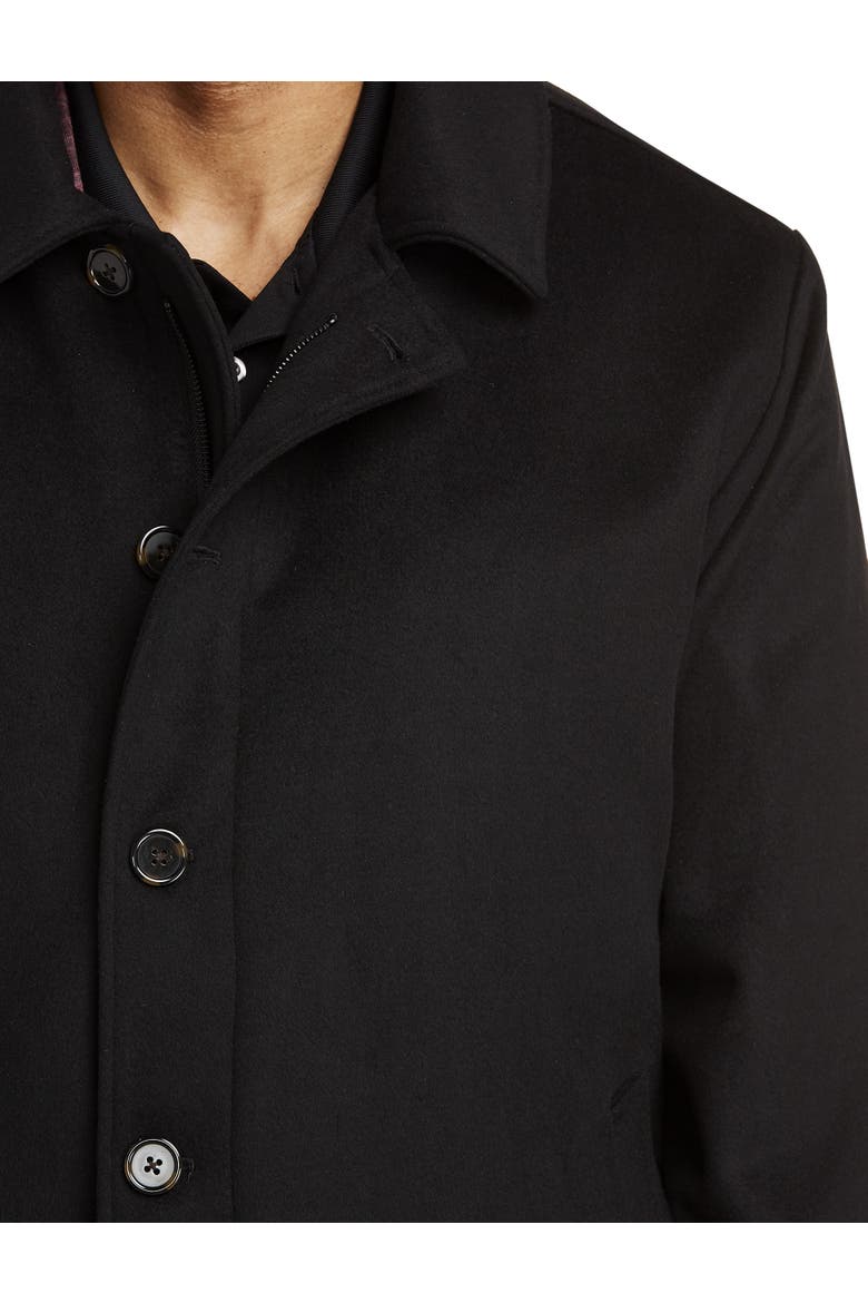 Big & Tall Wool Blend Basic Overcoat, Alternate, color, BLACK
