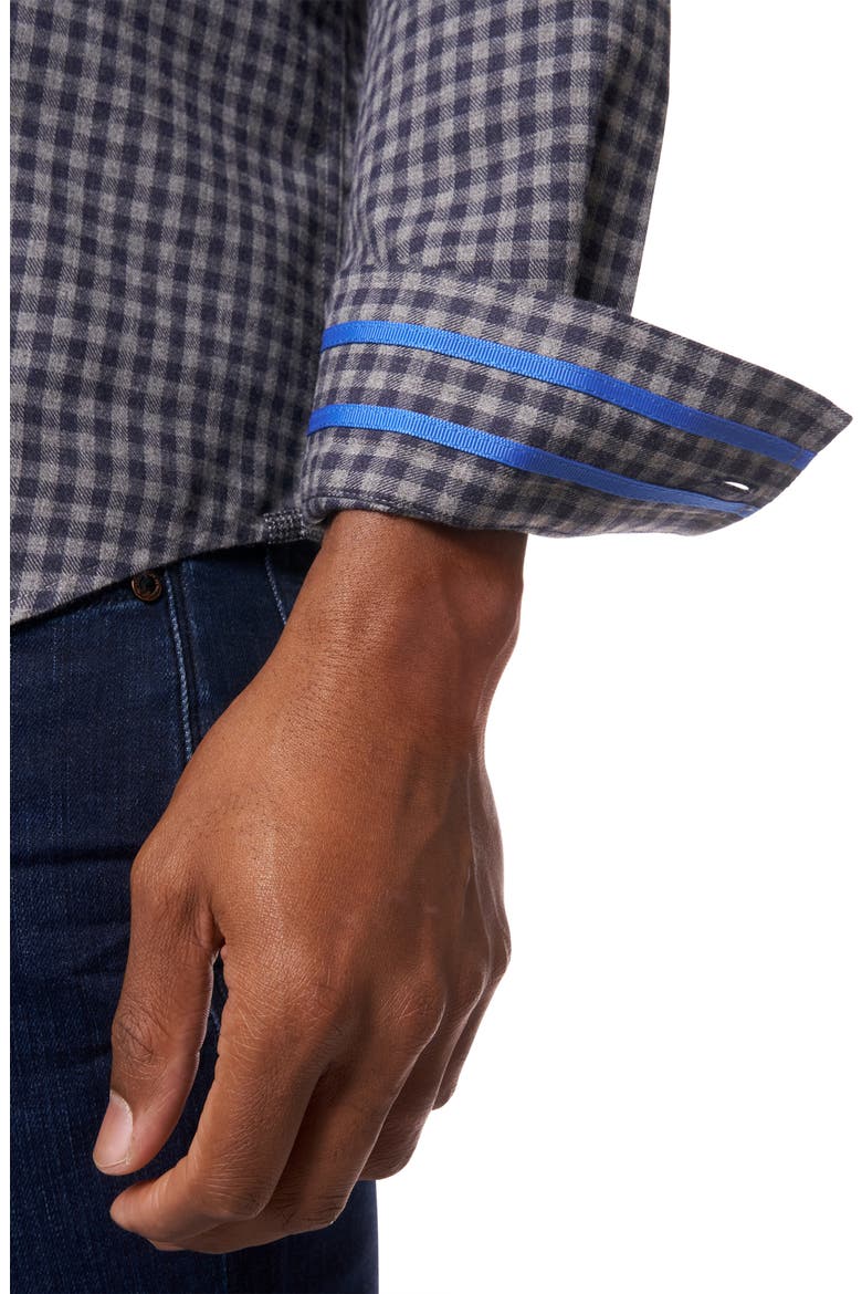 Eratos Check Flannel Button-Up Shirt, Alternate, color, NAVY