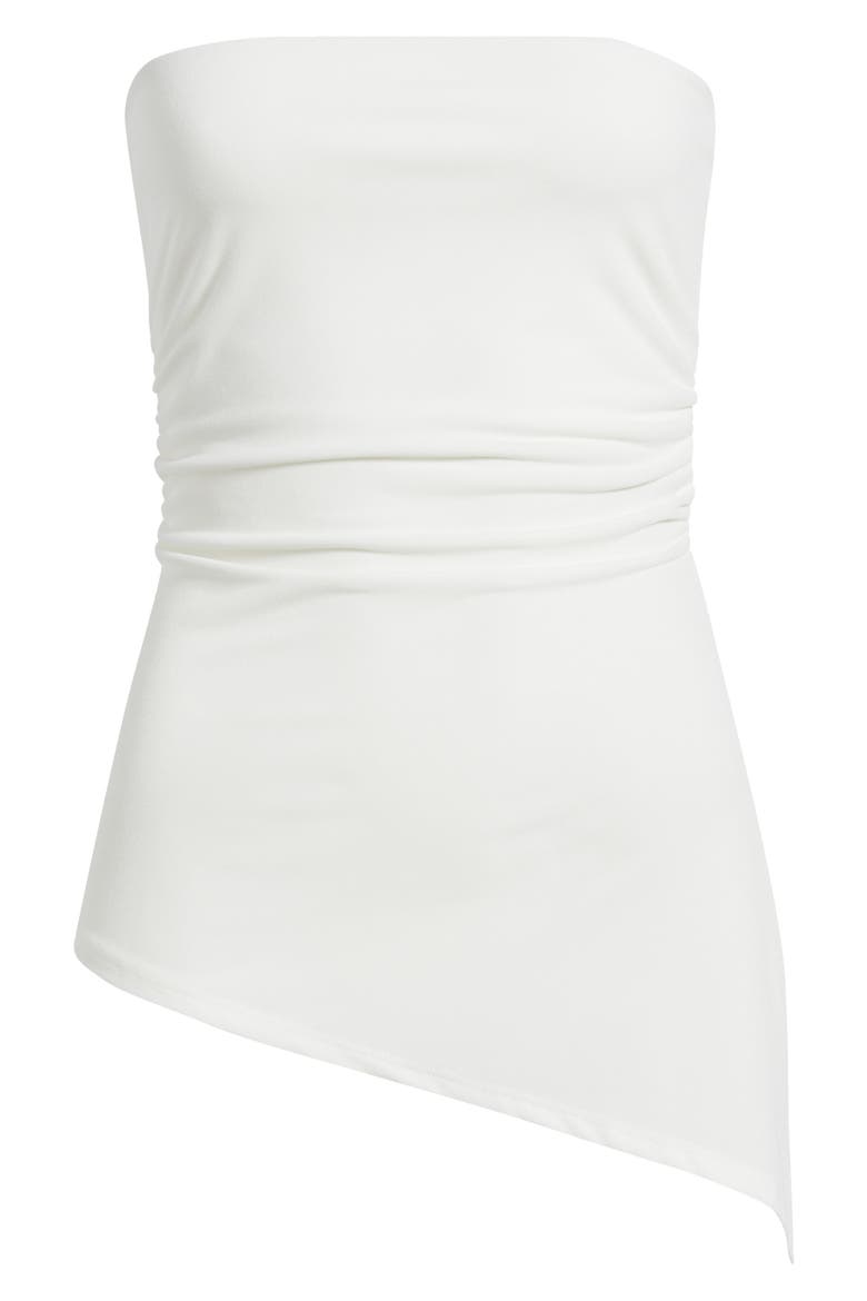 Ines Asymmetric Hem Bandeau Top, Alternate, color, WHITE