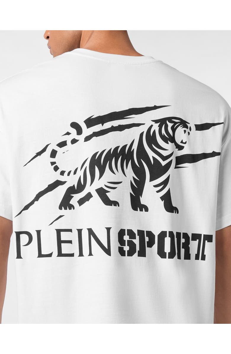 PLEIN SPORT Round Neck T-Shirt Tiger Scratch, Alternate, color, White