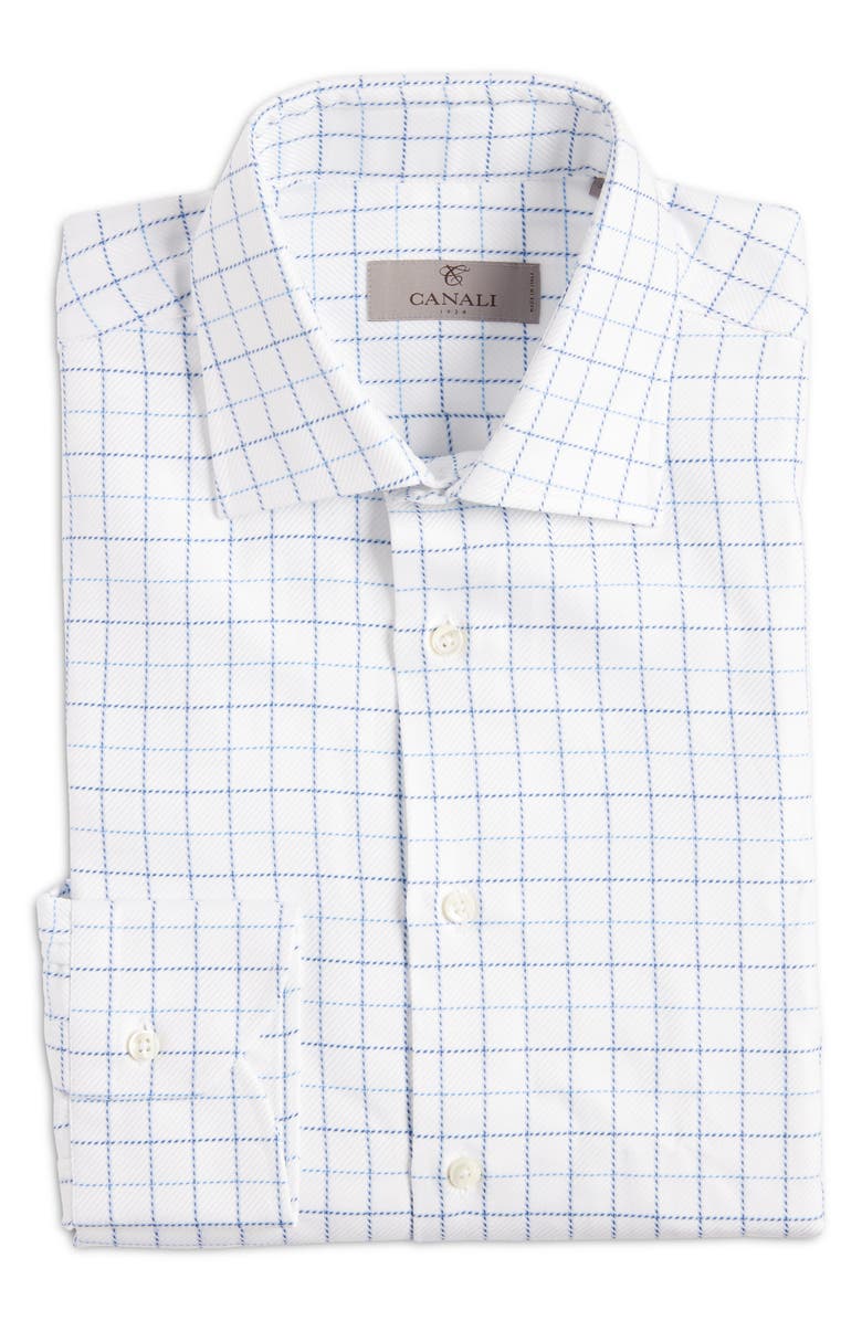Canali Regular Fit Check Cotton Jacquard Dress Shirt, Alternate, color, 