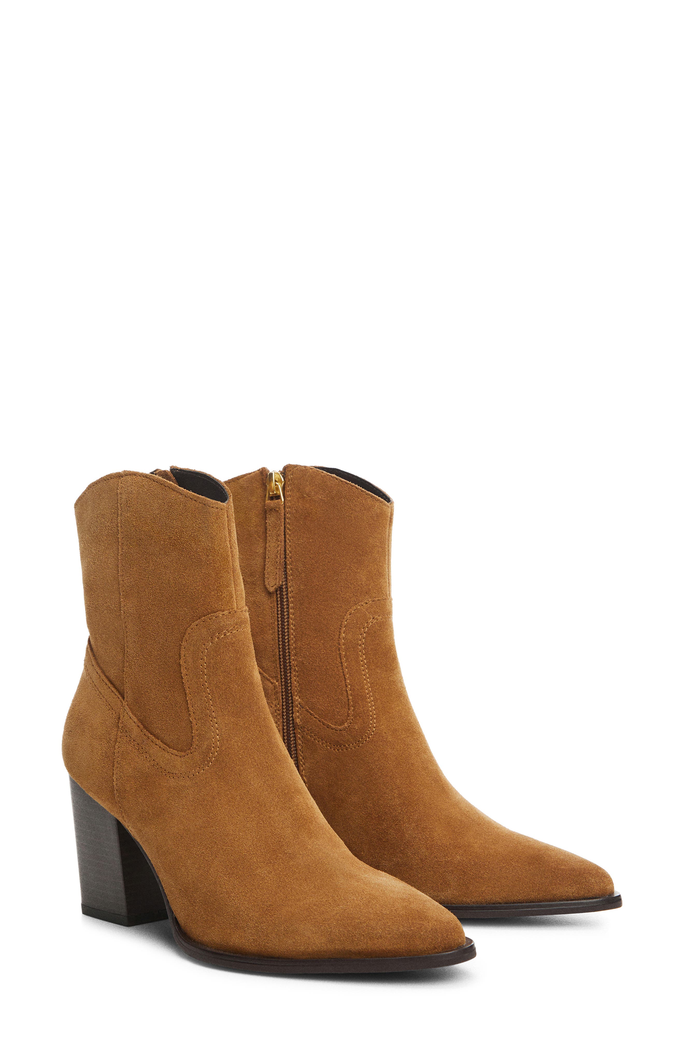 MANGO Size Zip Western Boot, Main, color, 