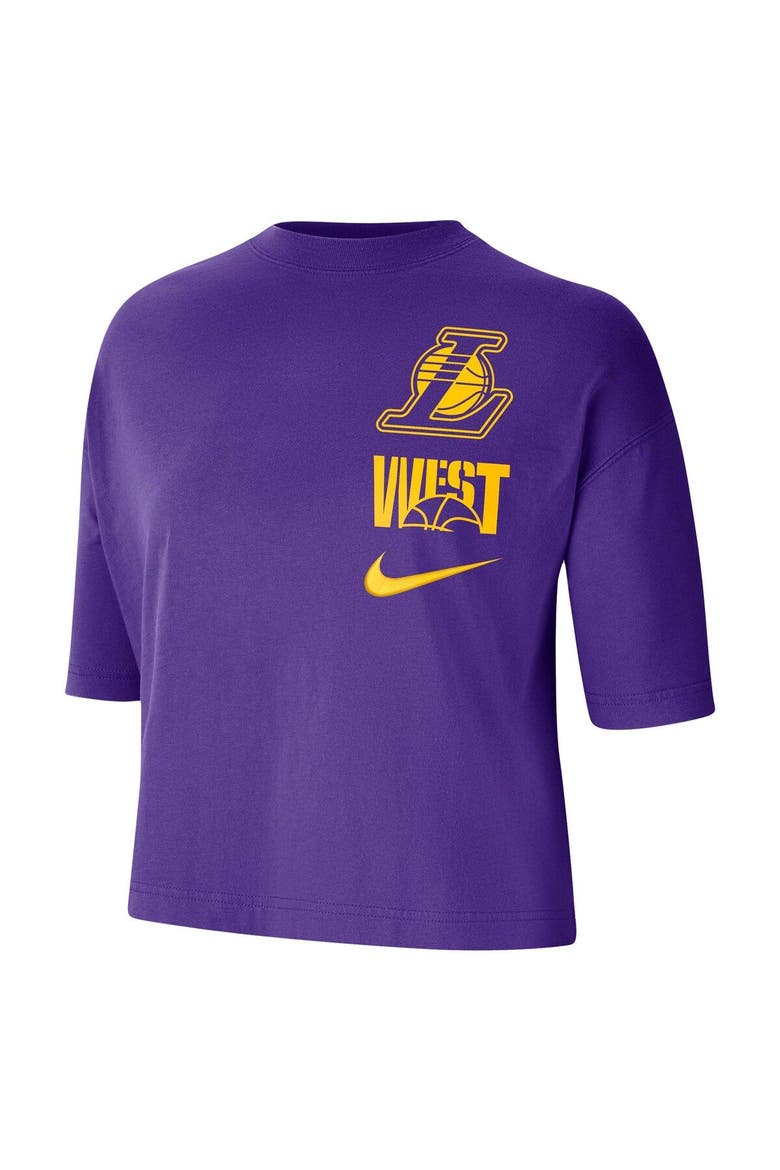 Women's Nike Purple Los Angeles Lakers Essential Boxy T-Shirt, Alternate, color, Purple