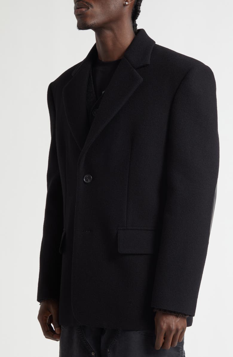MM6 Maison Margiela Elbow Patch Virgin Wool Blend Sport Coat, Alternate, color, Black