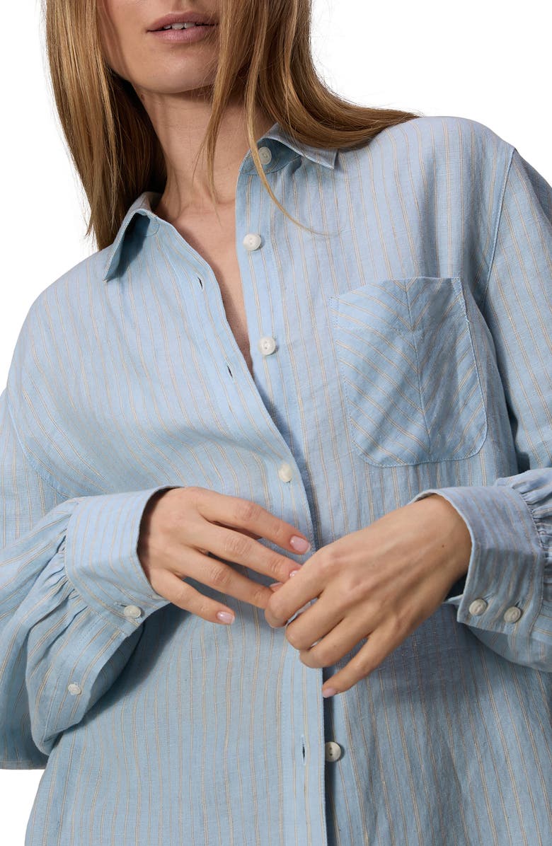 rag & bone Maxine Stripe Linen Button-Up Shirt, Alternate, color,