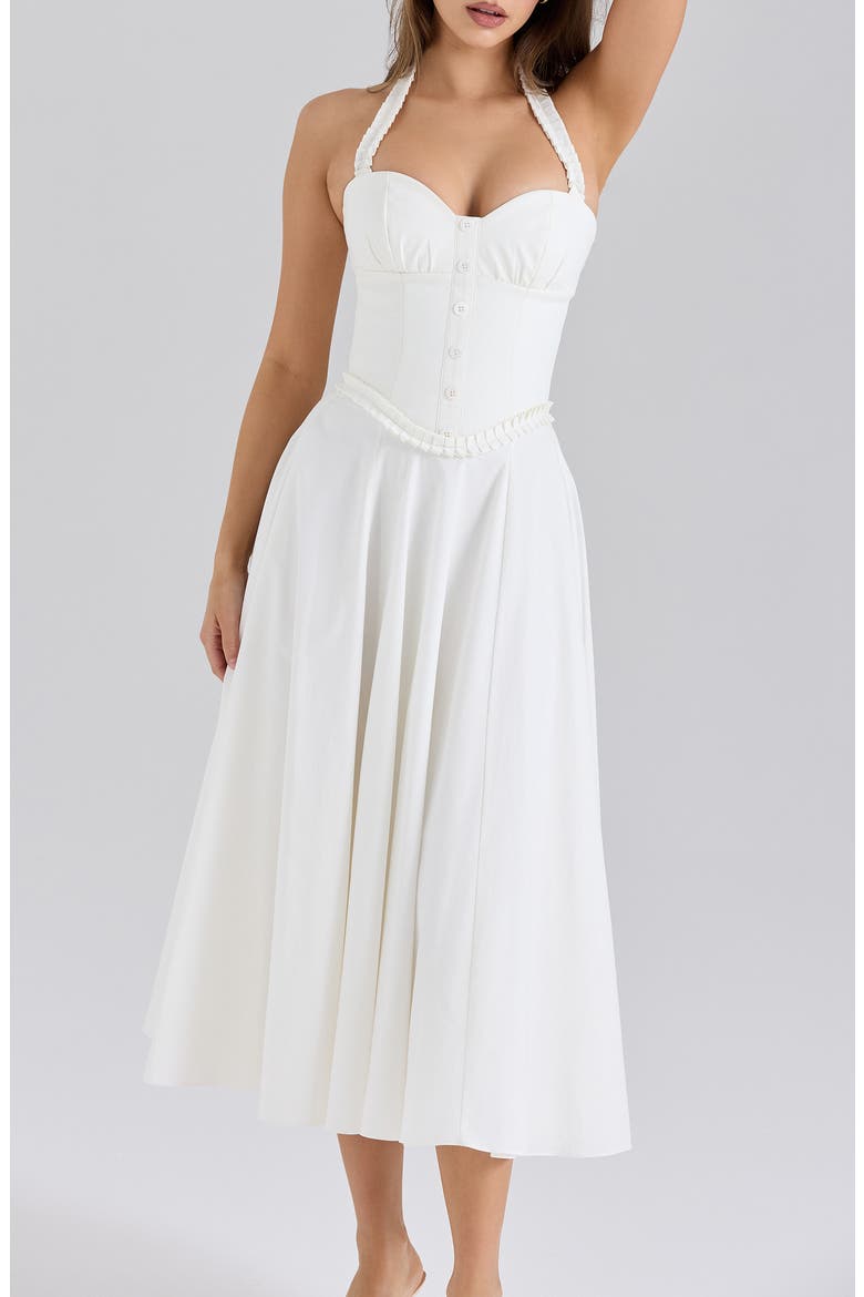 Georgie Midi Dress, Alternate, color, WHITE
