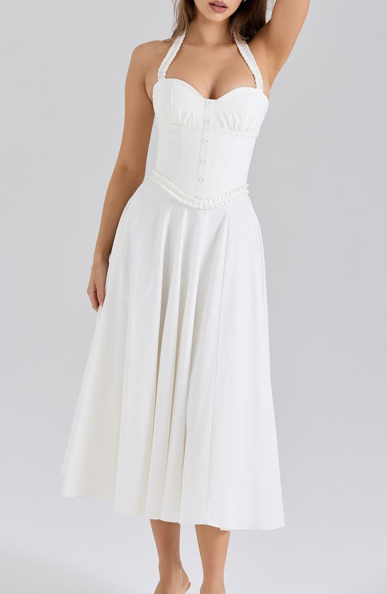 HOUSE OF CB Georgie Midi Dress, Alternate, color, White