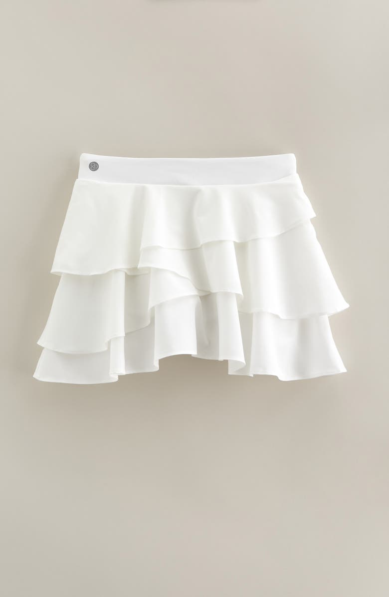Zella Girl Kids' Tiered Skort, Alternate, color, White
