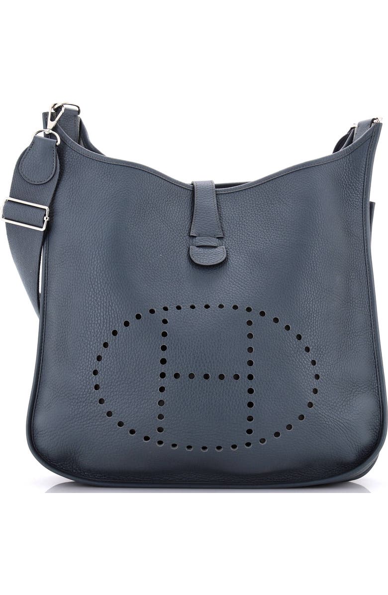 Pre-Owned Hermes Evelyne Bag Gen III Clemence TGM, Main, color, Bleu Orage