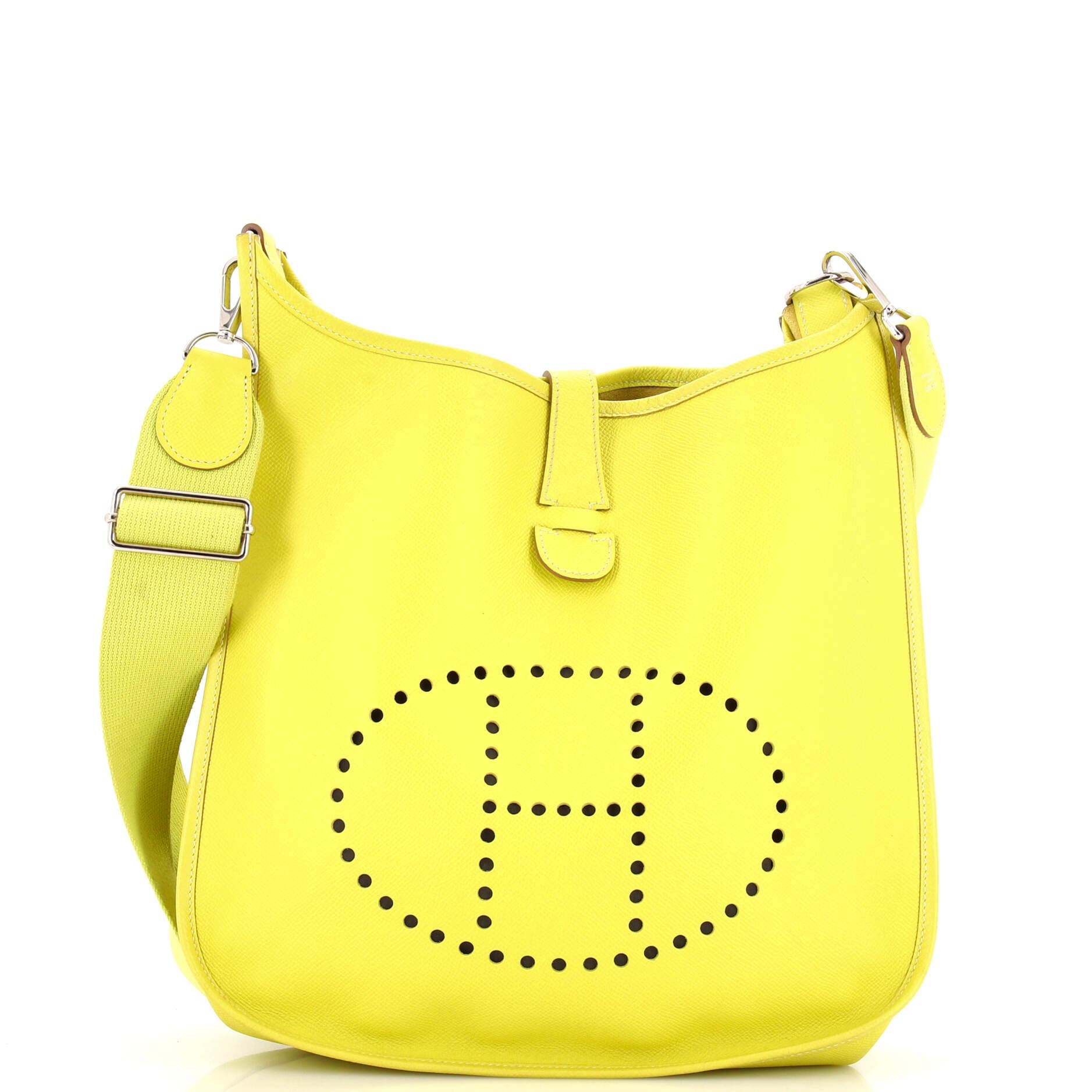 Pre-Owned Hermes Evelyne Bag Gen III Epsom PM, Main, color, Lime