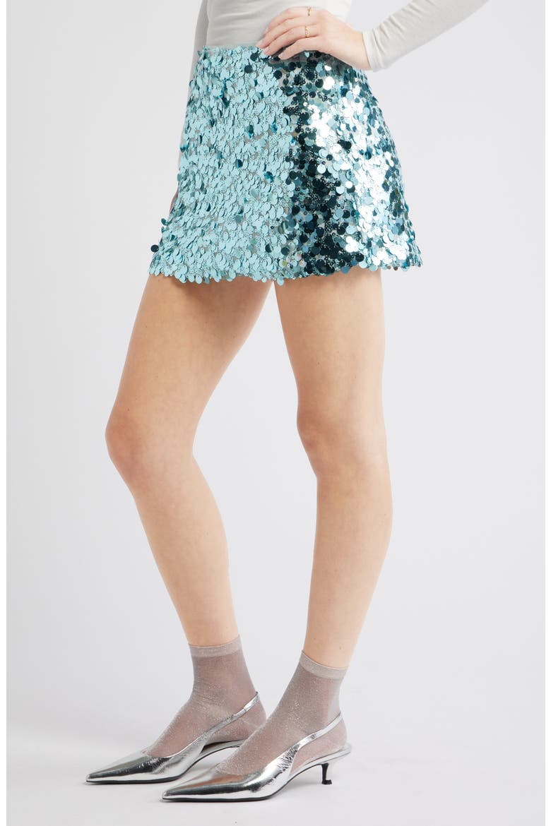 Sequin Miniskirt, Alternate, color, BLUE