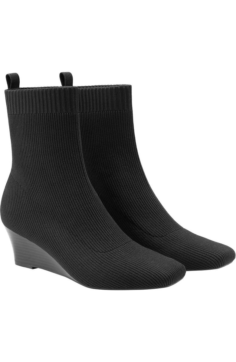 VIVAIA Margot Wedge Bootie Square-Toe Water-Repellent Boots, Main, color, Black