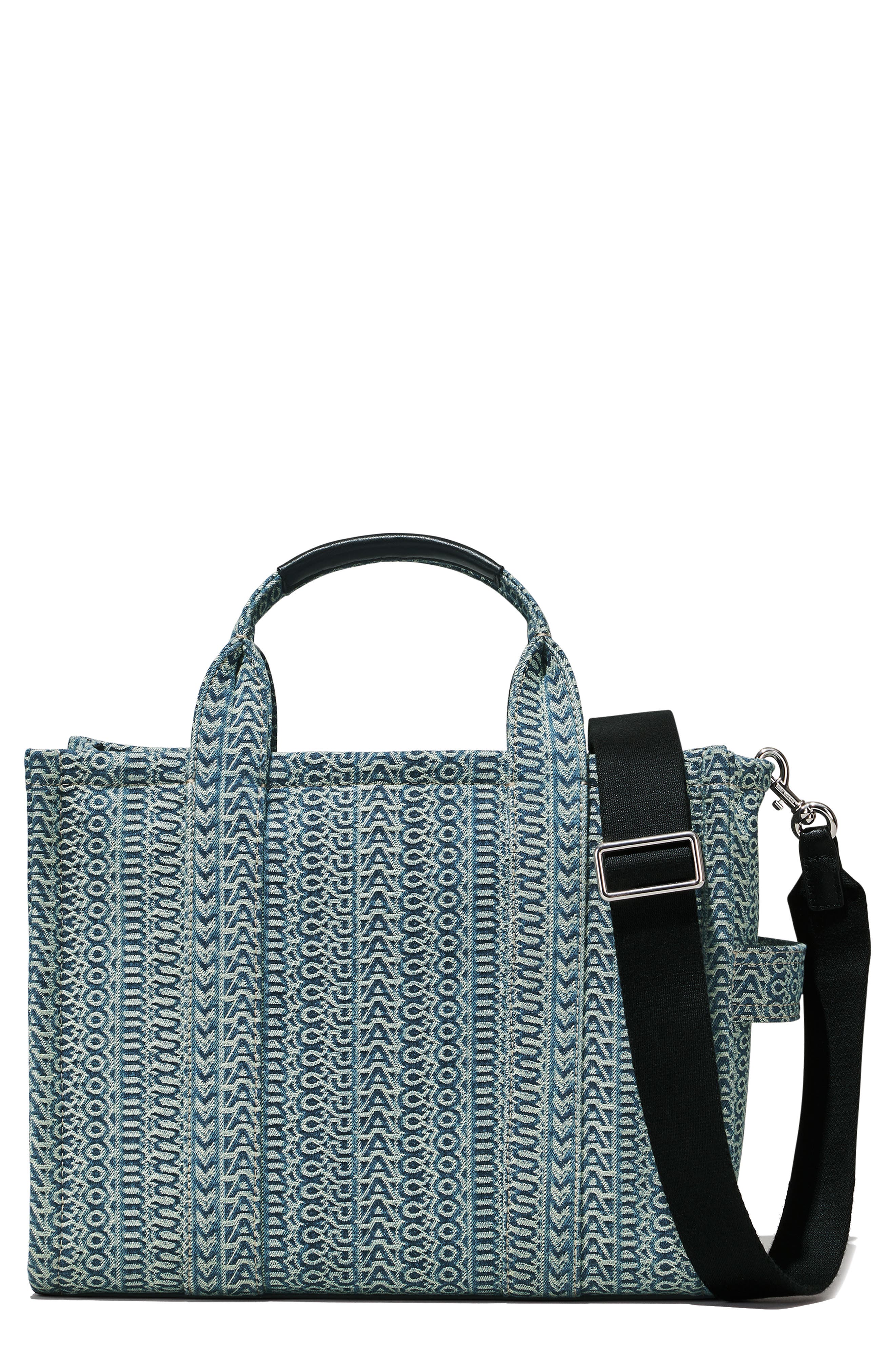 Marc Jacobs The Washed Monogram Denim Medium Tote Bag, Main, color, 