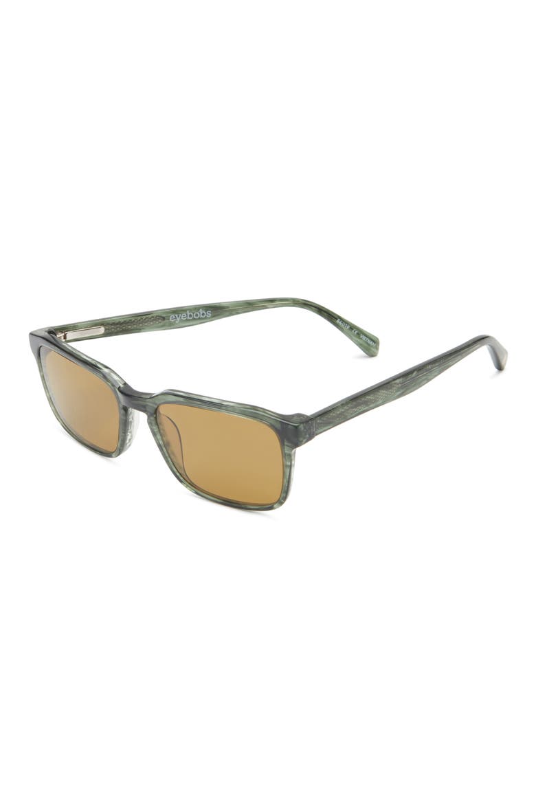 Seymour Glass 52mm Polarized Rectangular Sunglasses, Alternate, color, THYME / BASIL / BROWN