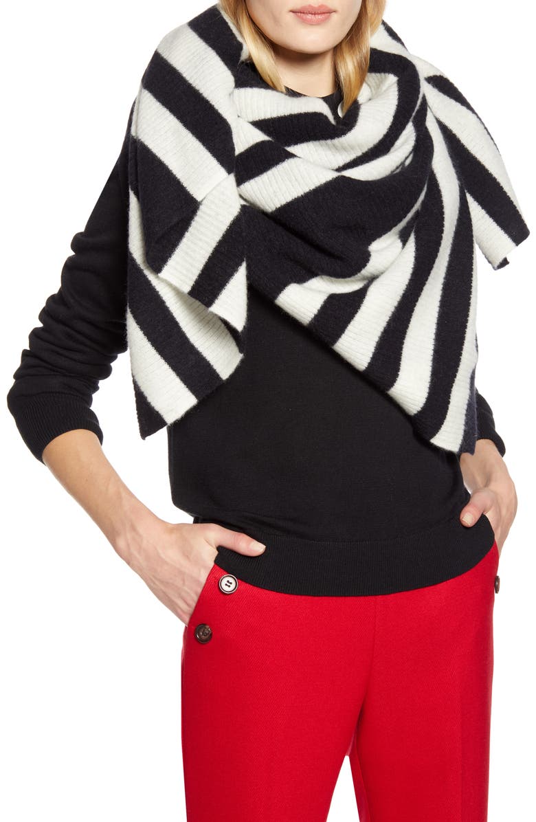 Halogen<sup>®</sup> x Atlantic-Pacific Stripe Cashmere Blanket Scarf, Main, color, 