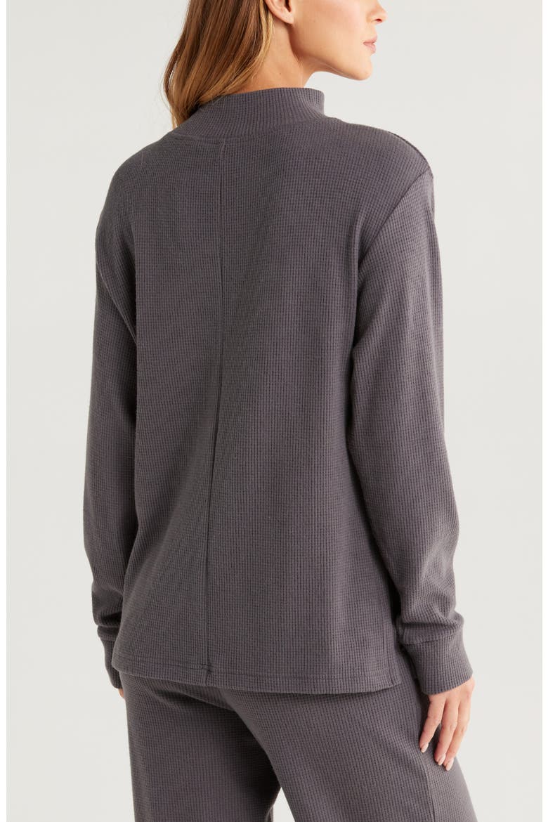 Cozy Waffle Knit Tunic, Alternate, color, GREY FORGED