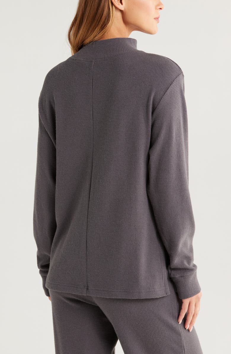 Zella Cozy Waffle Knit Tunic, Alternate, color, Grey Forged