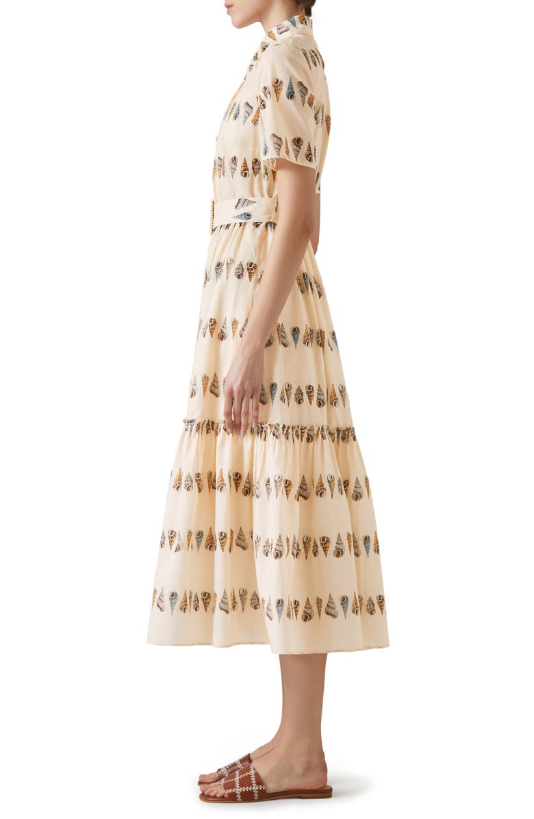 LK Bennett Bella Belted Cotton Voile Maxi Shirtdress, Alternate, color, 