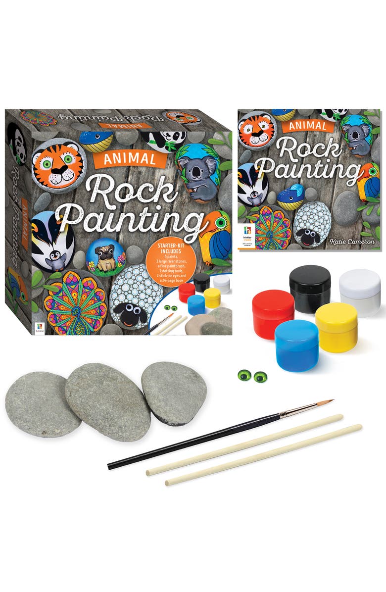 Craft Maker Hinkler DIY Animal Rock Painting Box Set, Alternate, color, Multicolored