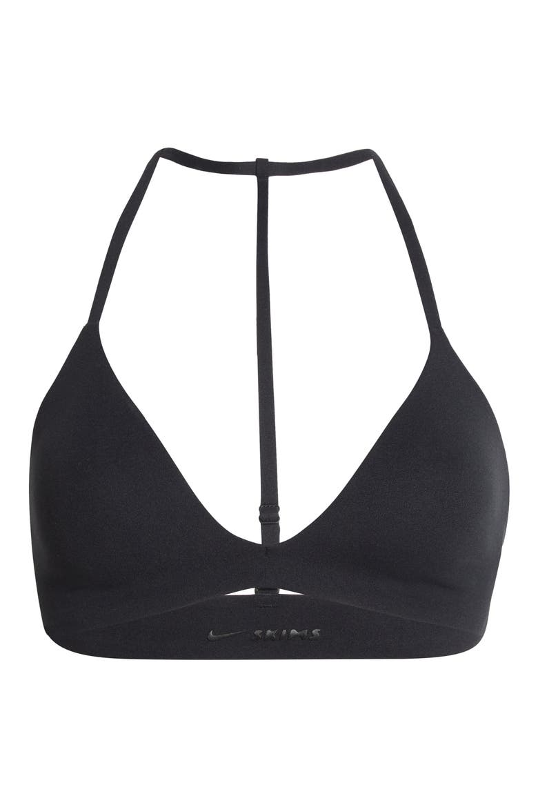 Infinalon T-Back Triangle Bra, Main, color, OBSIDIAN