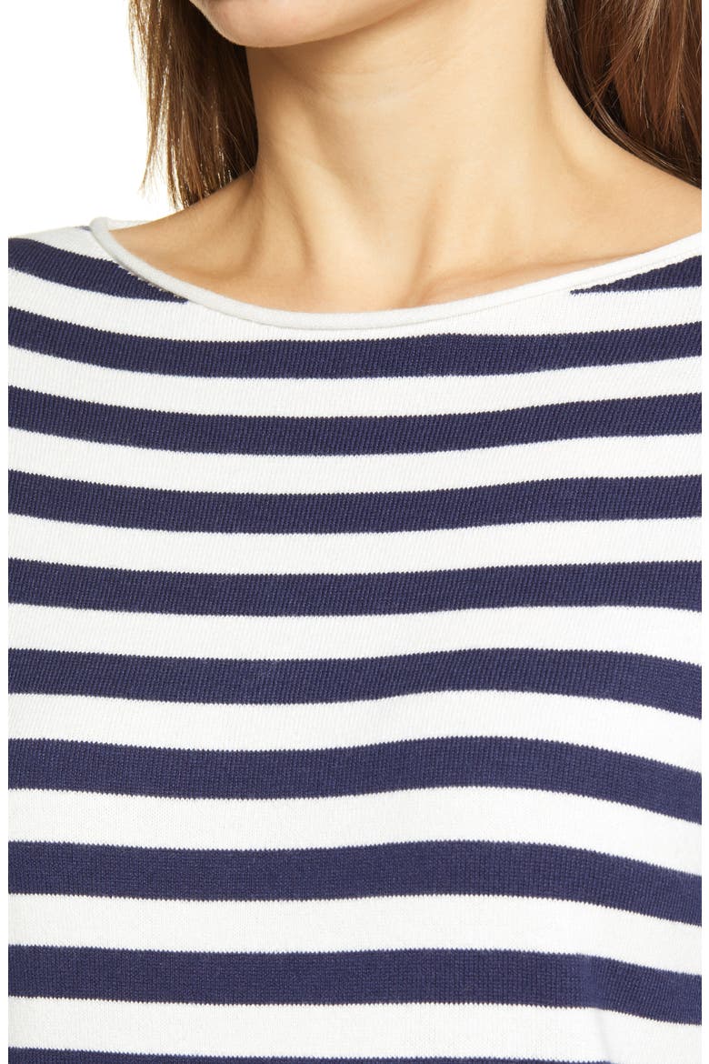Boatneck Sweater, Alternate, color, NAVY - IVORY MARIE STRIPE