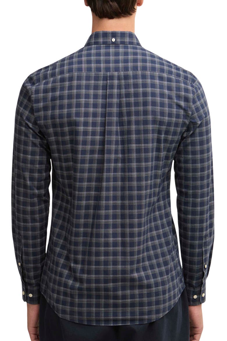 Bramwell Check Button Down Shirt, Alternate, color, NAVY