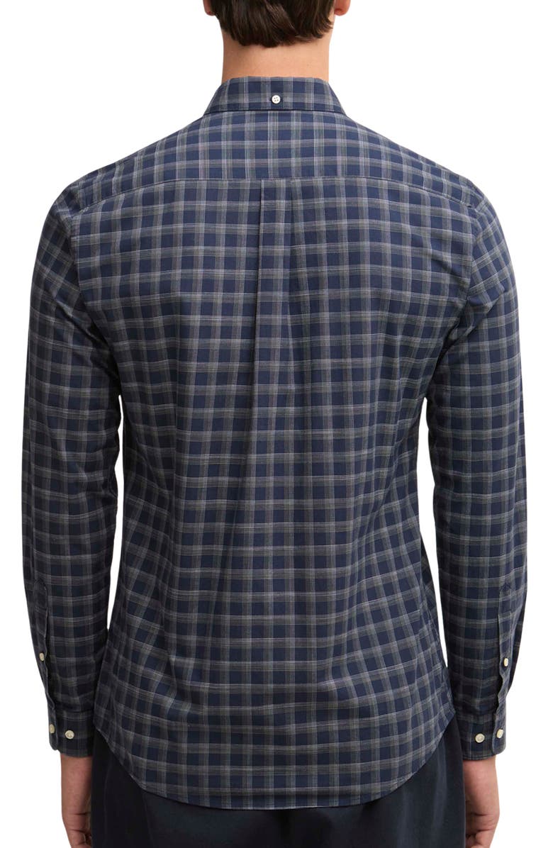Barbour Bramwell Check Button Down Shirt, Alternate, color, Navy