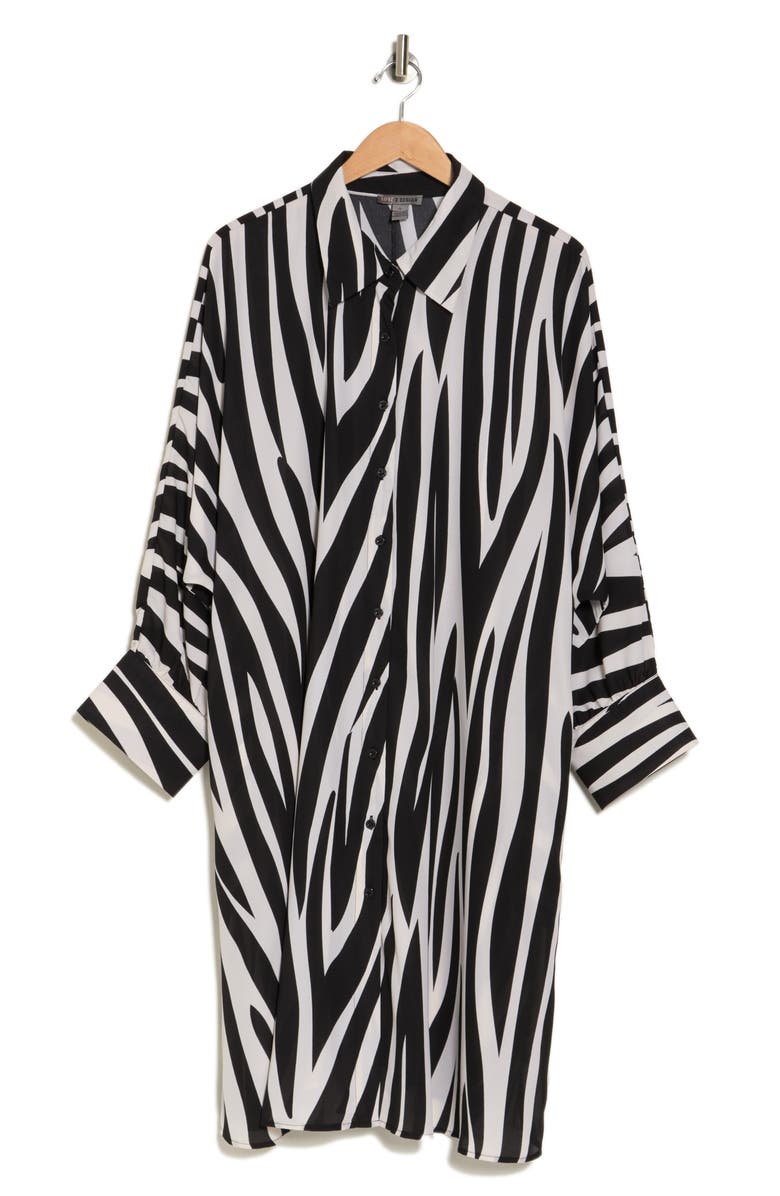 BY DESIGN Brooklyn III Long Sleeve Shirtdress, Alternate, color, Contrast