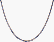 Aurate New York Lab Grown Blue Sapphire Baguette Tennis Necklace