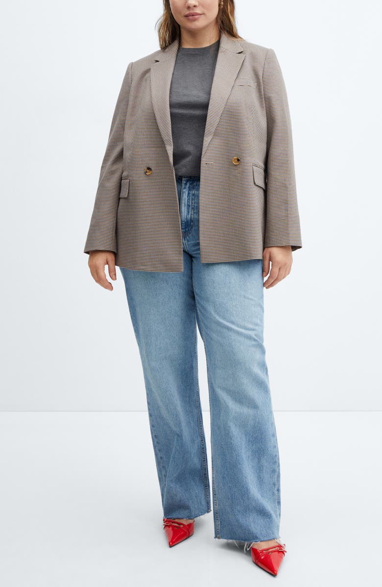 MANGO Houndstooth Check Jacket, Alternate, color, 