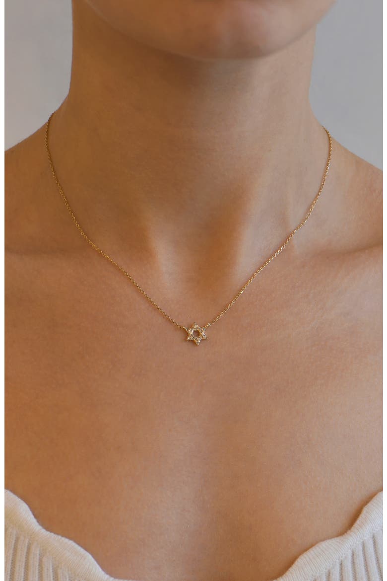 Love Letter Pavé Diamond Star of David Pendant Necklace, Alternate, color, GOLD