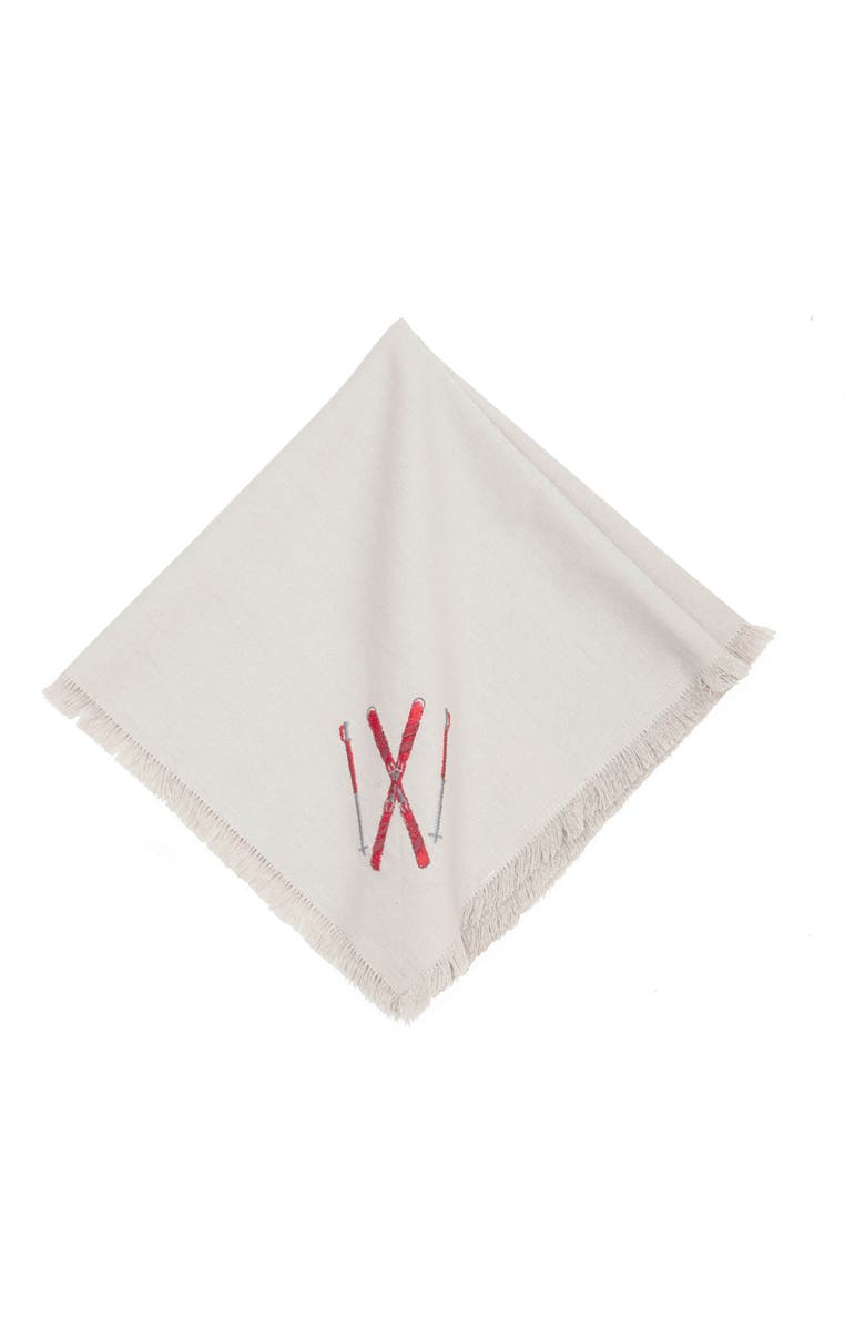 RightSide Designs Slopeside Napkins Set of 4, Alternate, color, White