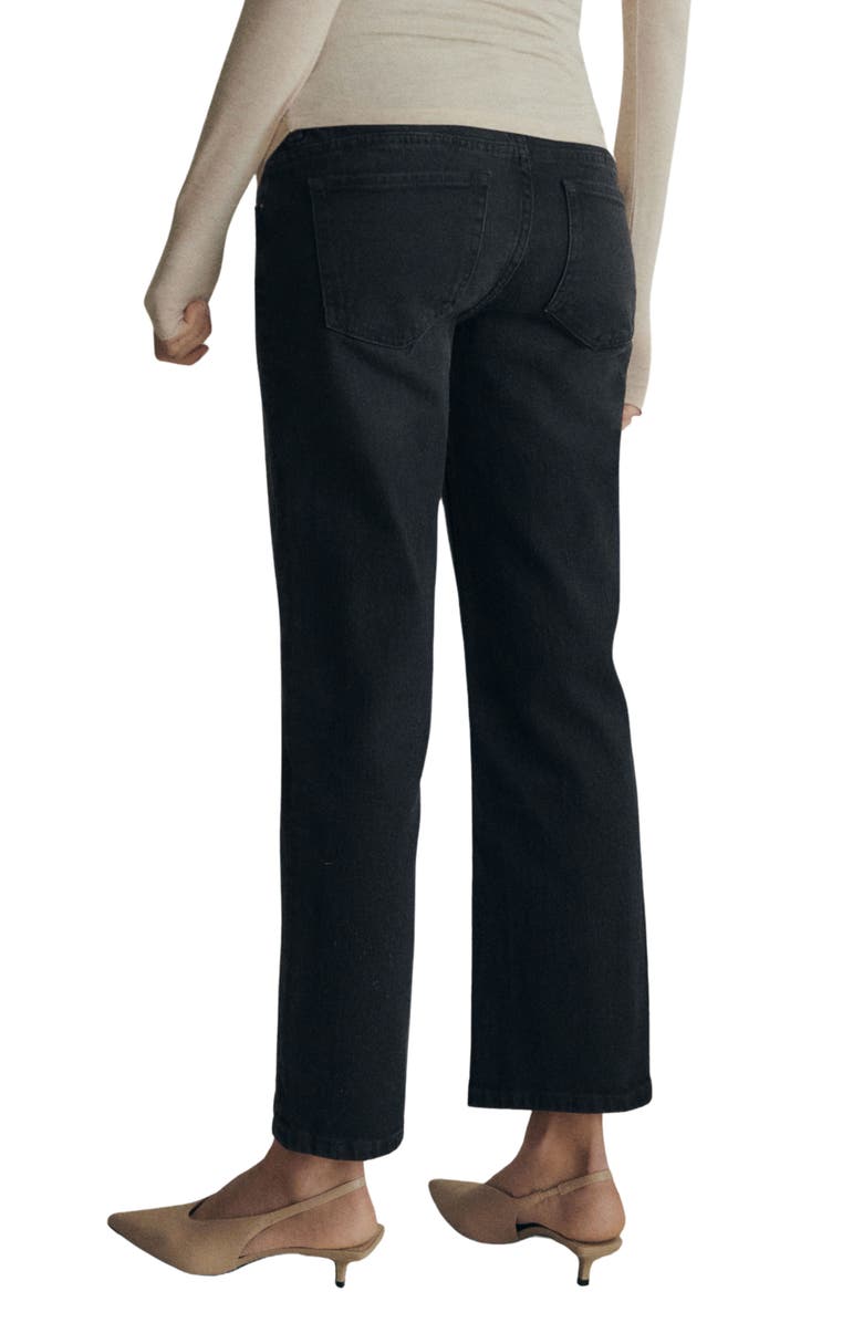 MANGO Straight Leg Ankle Maternity Jeans, Alternate, color, Black Denim