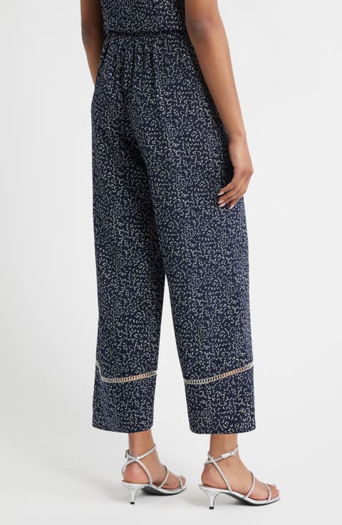 Trim Inset Wide Leg Pants