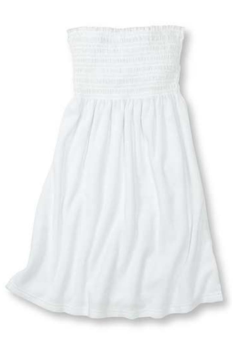 Terry Cloth Smocked Tube Dress, Alternate, color, BLACK