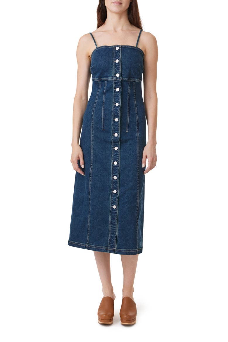 Button-Up Denim Midi Dress, Main, color, TIDE