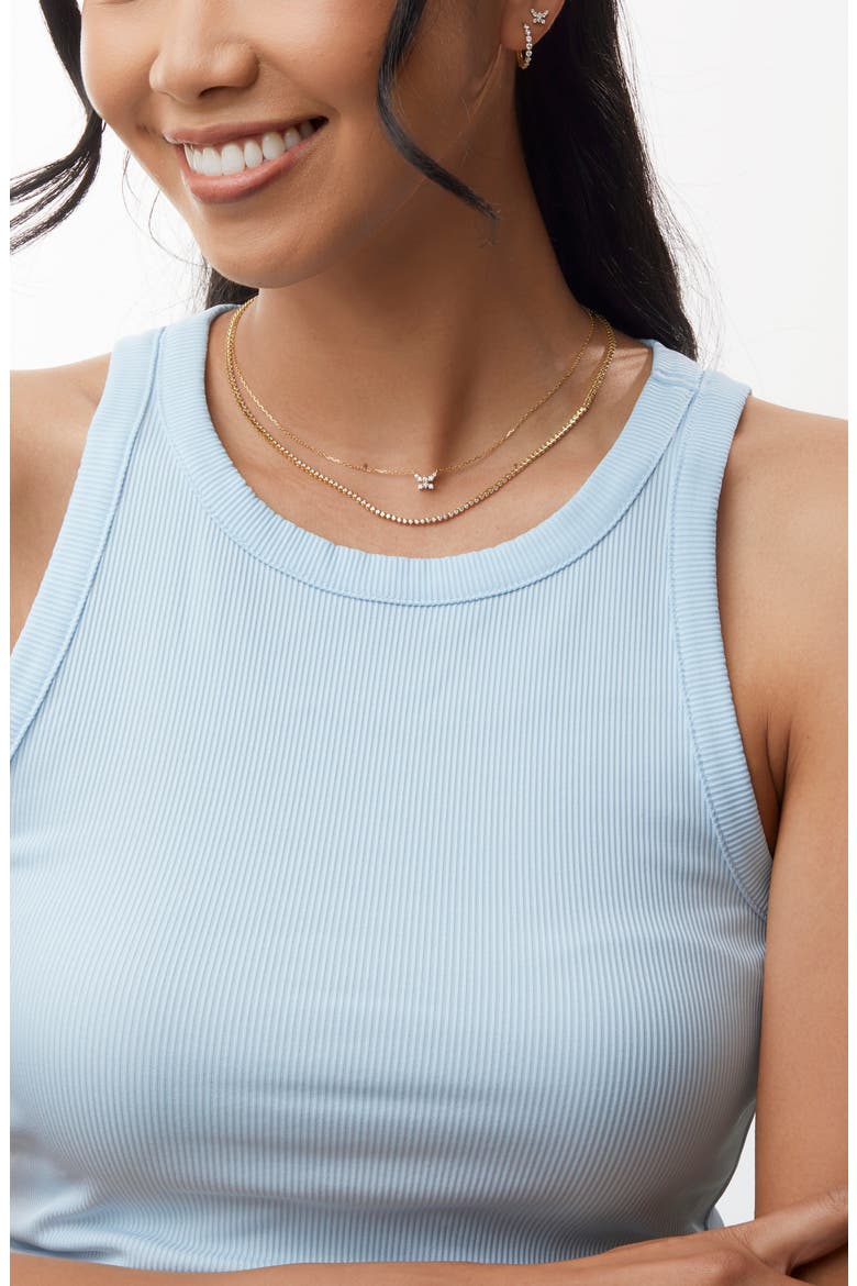 Audrey Diamond Tennis Necklace (Nordstrom Exclusive), Alternate, color, 18K YELLOW GOLD