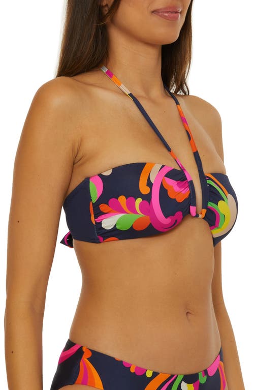 Trina Turk Poolside Halter Bikini Top In Navy/multi