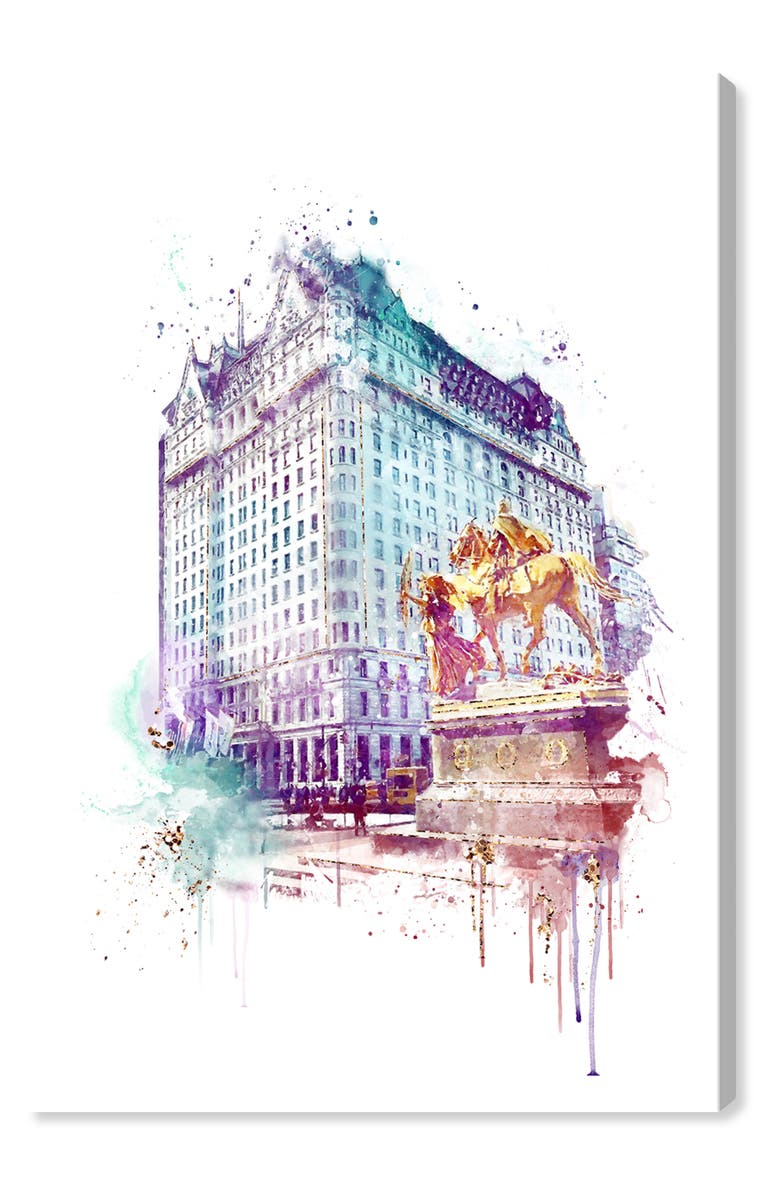 Oliver Gal Plaza Night Canvas Wall Art, Main, color,