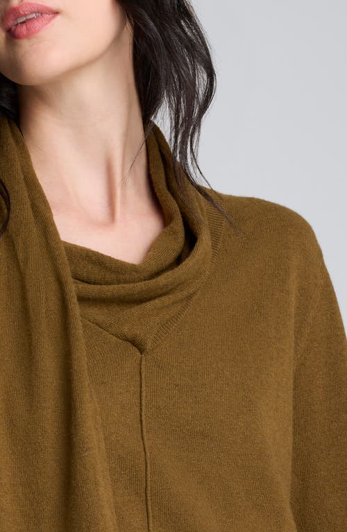 Kenneth Cole Cowl Neck Sweater With Attached Scarf In Multi