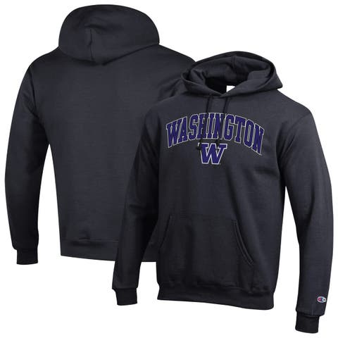 Men's Champion  Black Washington Huskies Arch Over Logo Pullover Hoodie