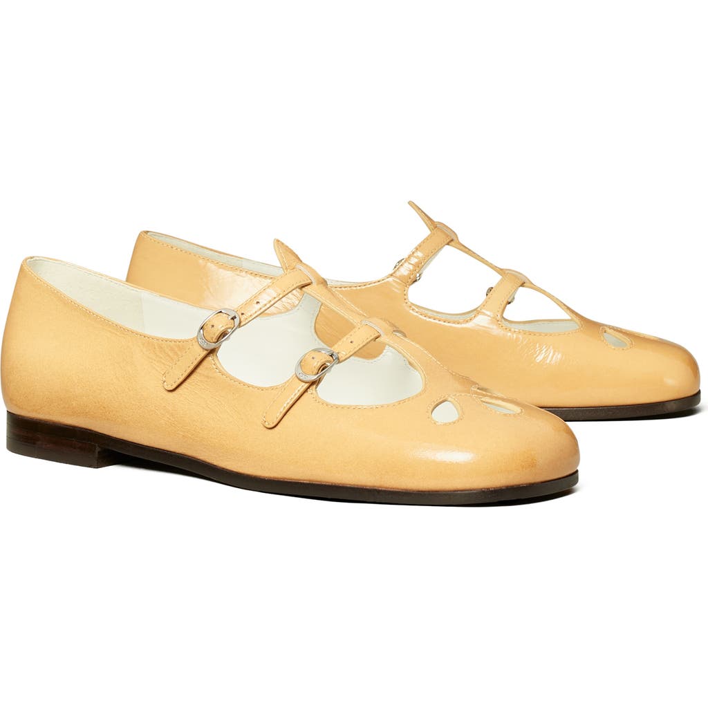 Tory Burch Violet Two Band Mary Jane Flat In Brown
