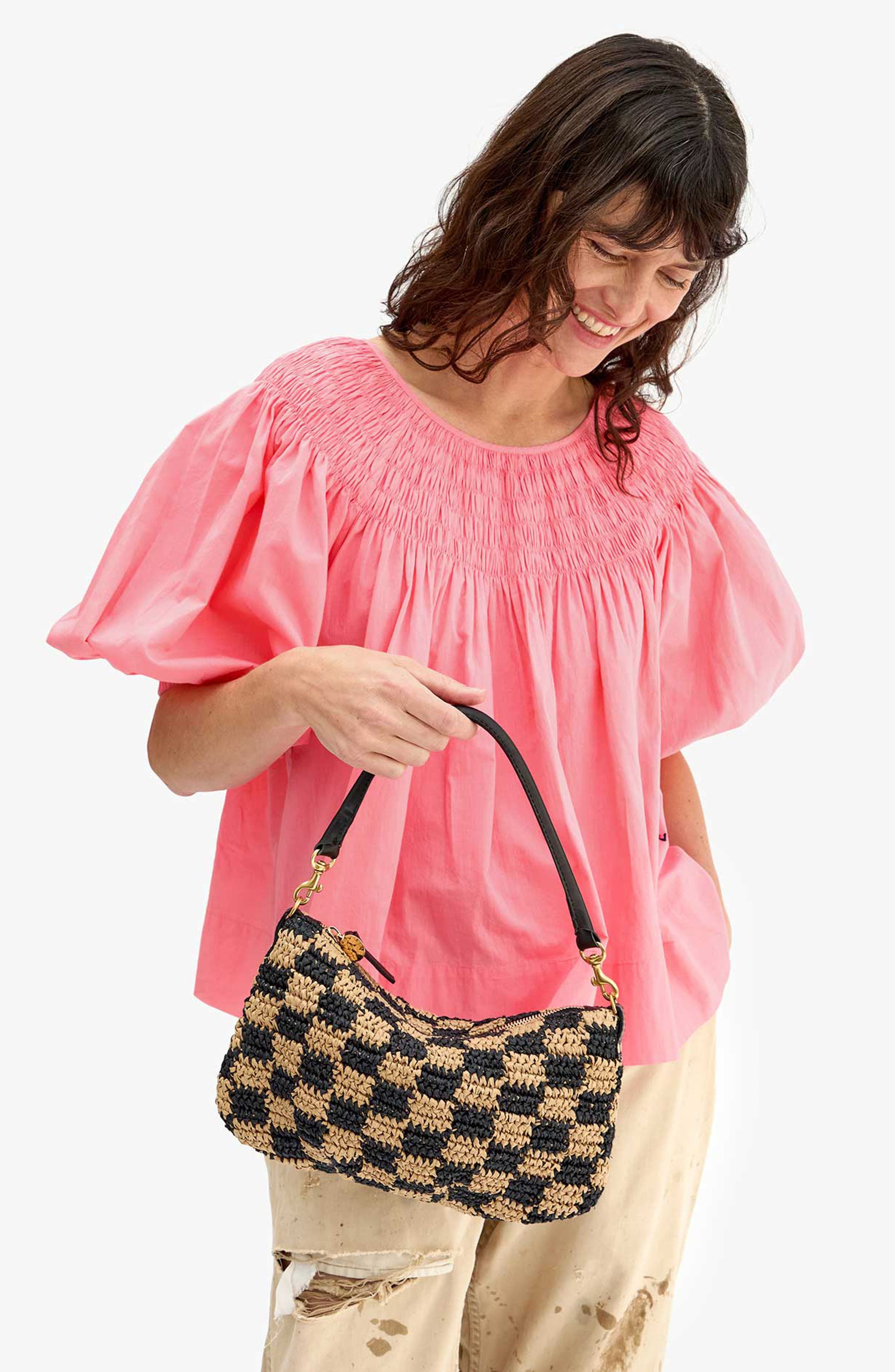 Clare V. Petit Moyen Leather Messenger Bag, Alternate, color, 