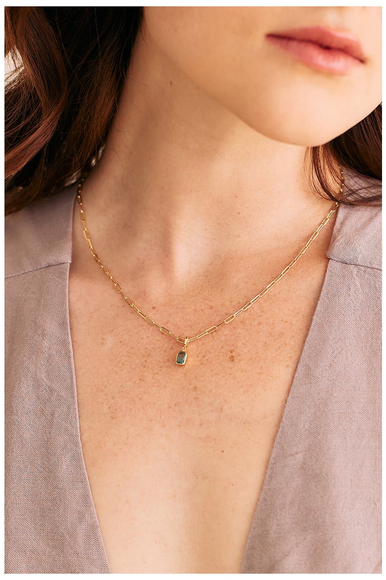 Mackenzie Birthstone Paper Clip Chain Pendant Necklace, Alternate, color, GOLD - NOVEMBER