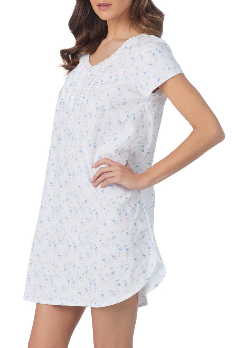 Cotton Jersey Short Nightgown, Alternate, color, ROSE BUD PRINT