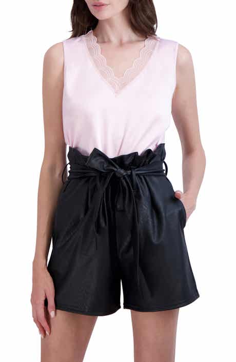 Ookie & Lala Lace Trim V-Neck Satin Tank