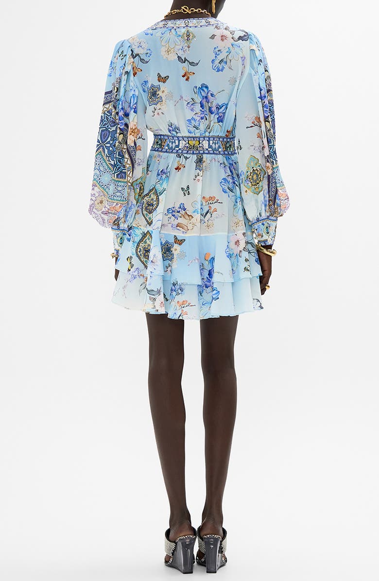 Camilla The Al Manial Palace Memoirs Long Sleeve Silk Minidress, Alternate, color,