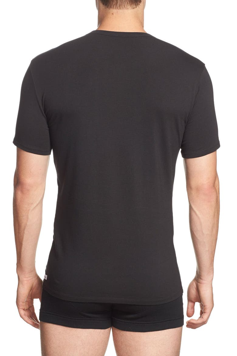 2-Pack Stretch Cotton Crewneck T-Shirt, Alternate, color, BLACK
