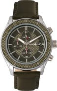 BREED Maverick Chronograph Leather-Band Watch w/Date